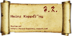 Heinz Koppány névjegykártya
